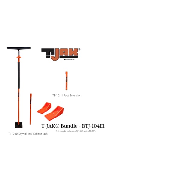T-Jak Bundle of a T-JAK Drywall and Cabinet Jack and a 1 foot extension BTJ-104DE1 - main
